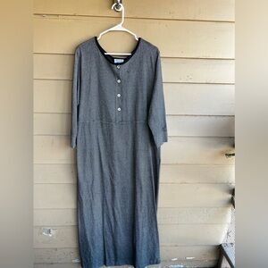 Vintage Fresh Produce Long Sleeve Maxi Dress - Stripes Cotton Women's Size L